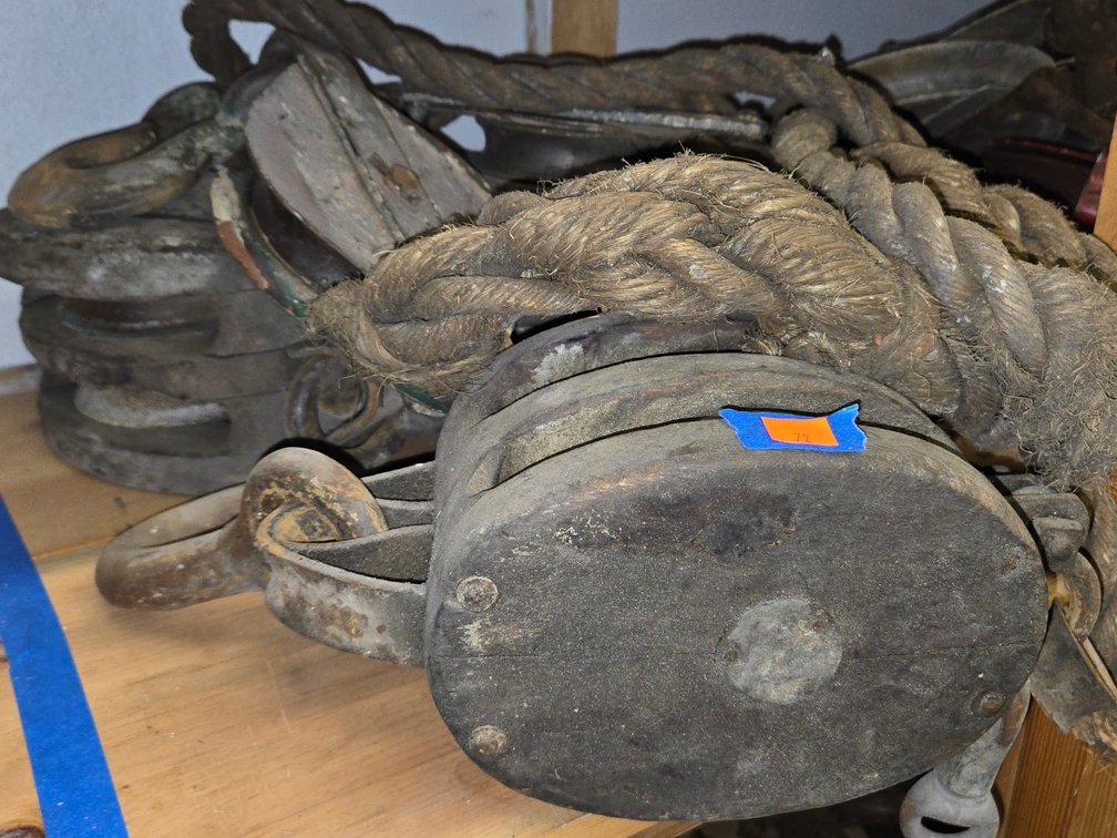 Lot of Vintage Rope Blocks-Light Rm