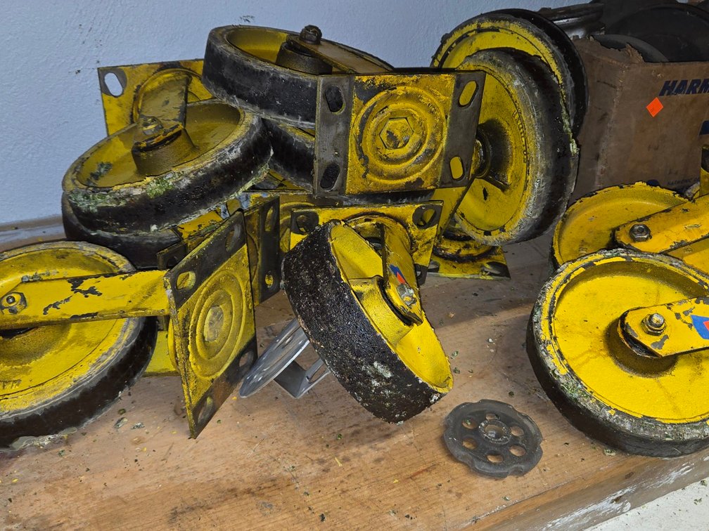 Lot of Old Bolt-On Cart Wheels-Light Rm