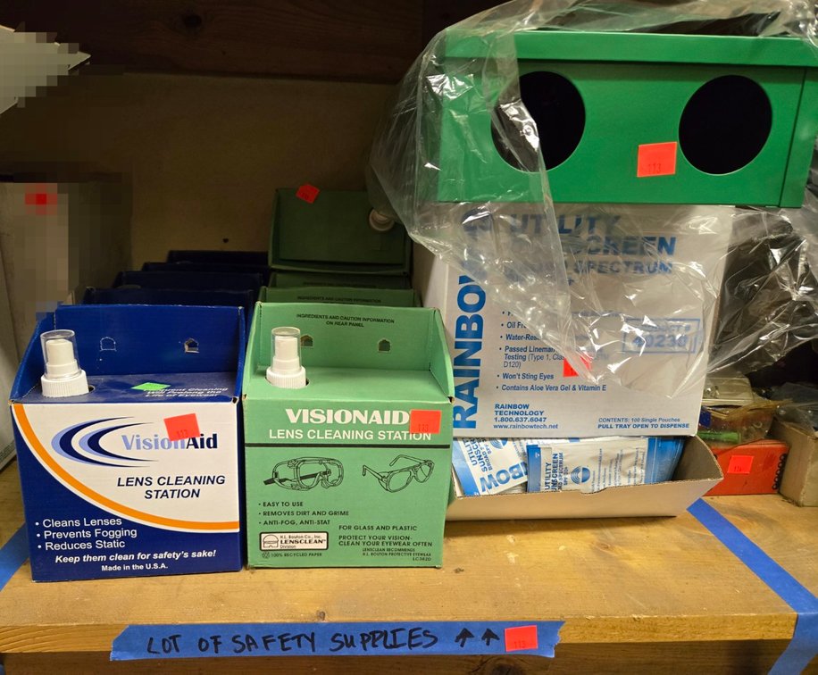 Lot of Safety Supplies-Tool Rm