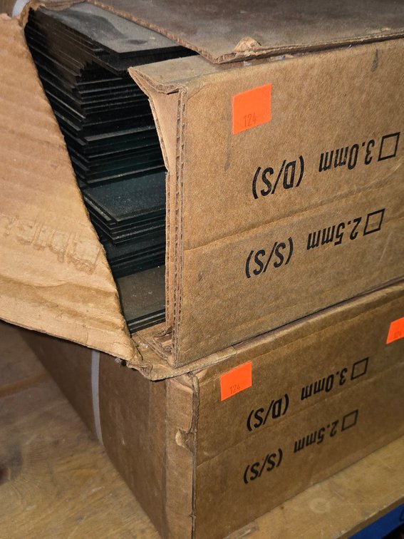 (2) Boxes 10"X12" Clear Glass-Tool Rm