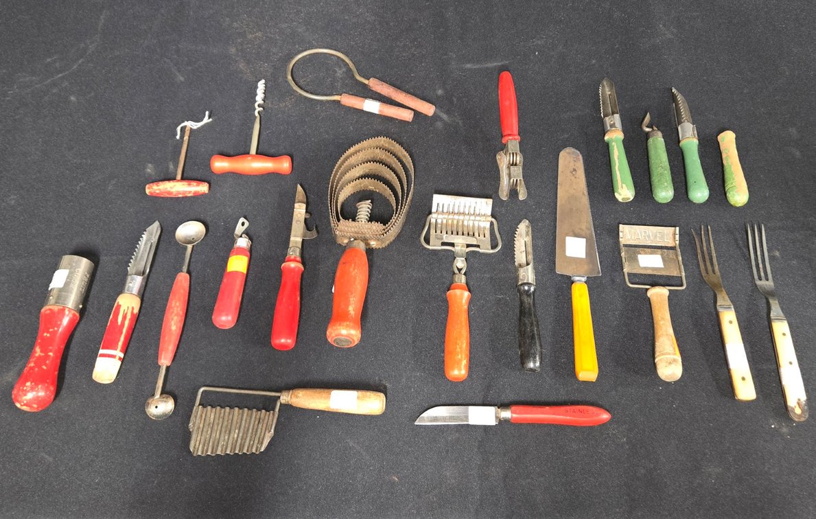 Lot of Old Farm Brushes, Flatware-Well Rm