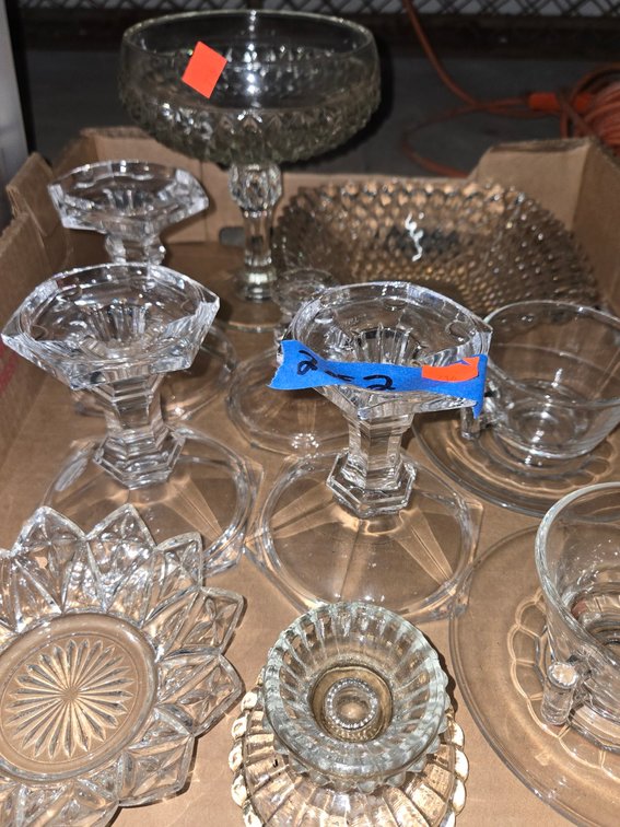 Pressed Glass (Bowls, Cups, Plates)-Well Rm