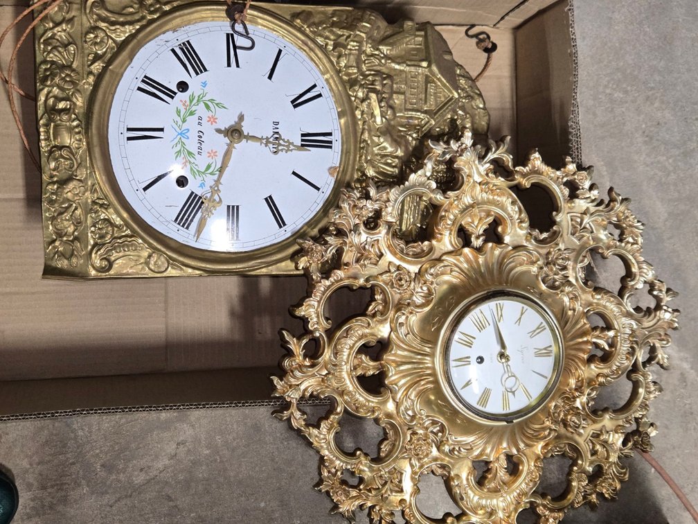 Old Metal Wind-up Clock, Wall Clock-Well Rm