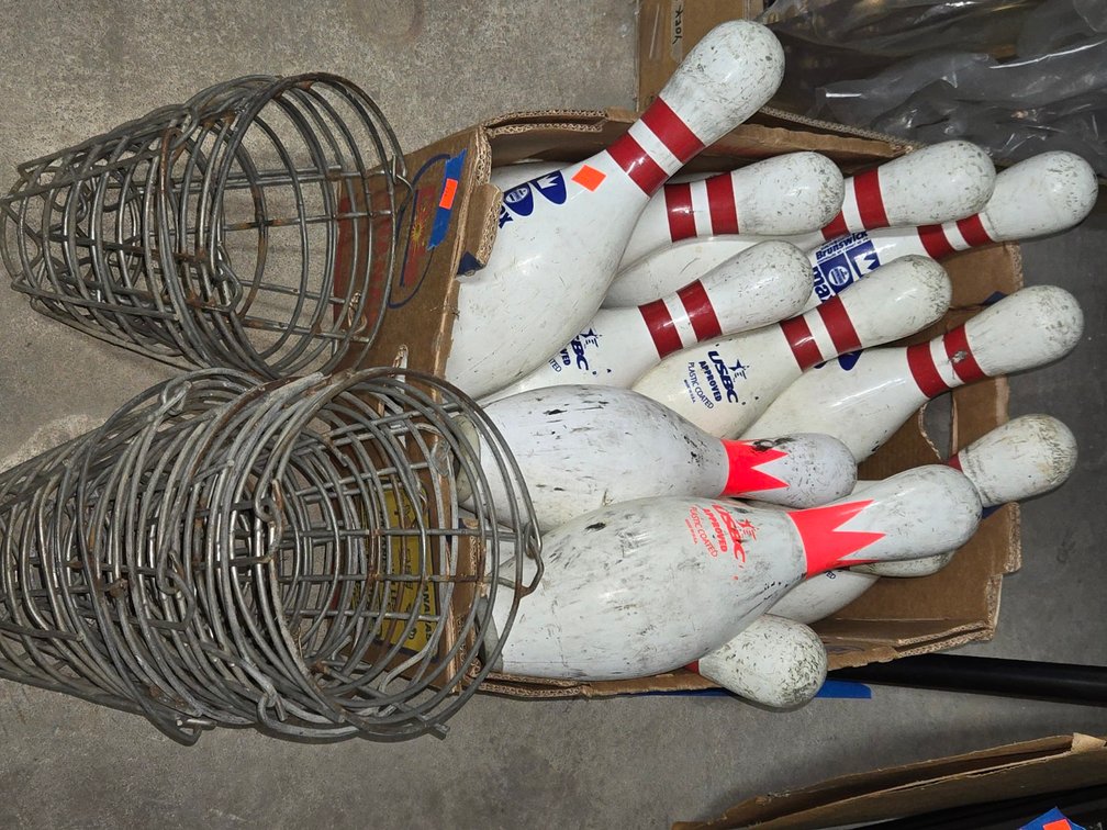 Box of Brunswick Bowling Pins-Well Rm