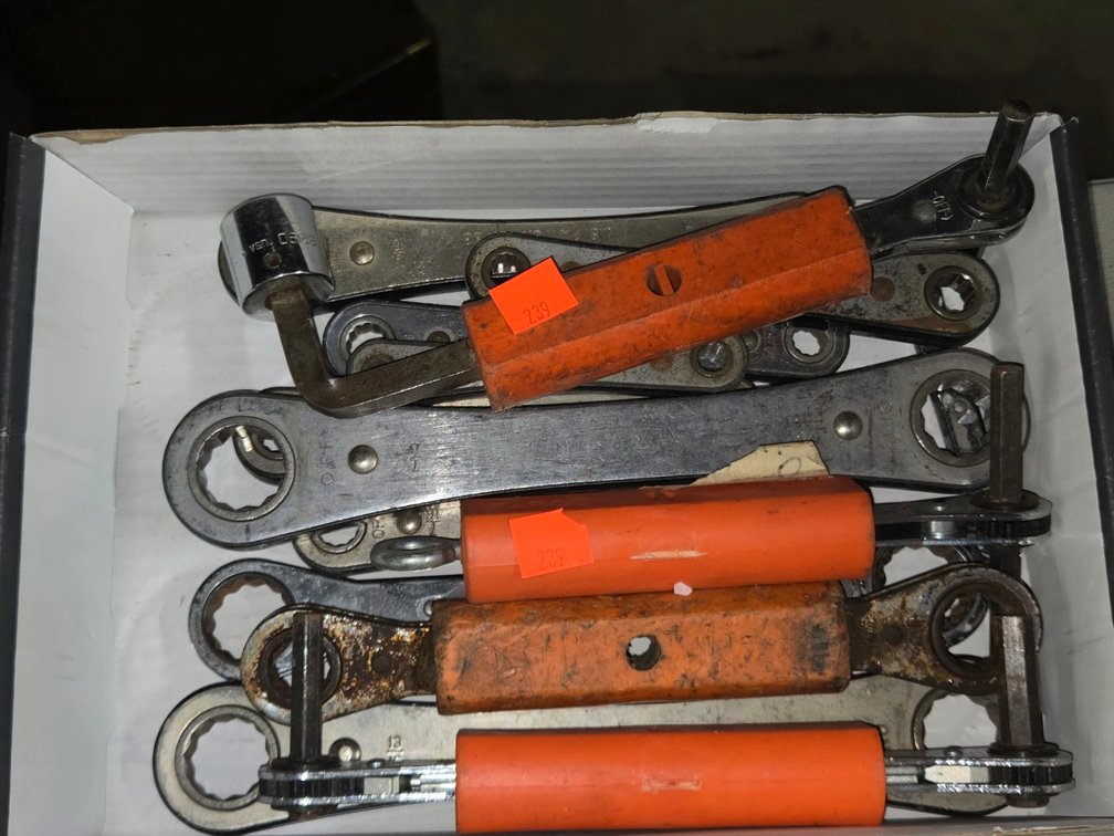 Tray of Various Ratchet Wrenches-Well Rm
