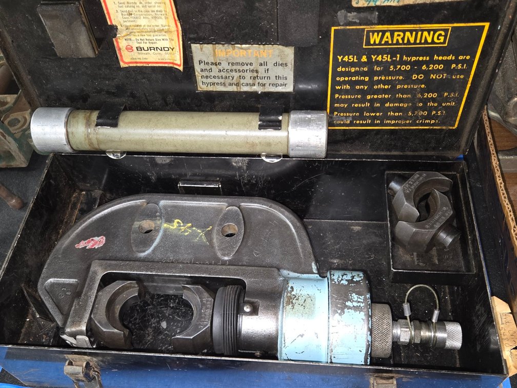 Hydraulic Hy Press by Burndy Corp. Y45-Well Rm