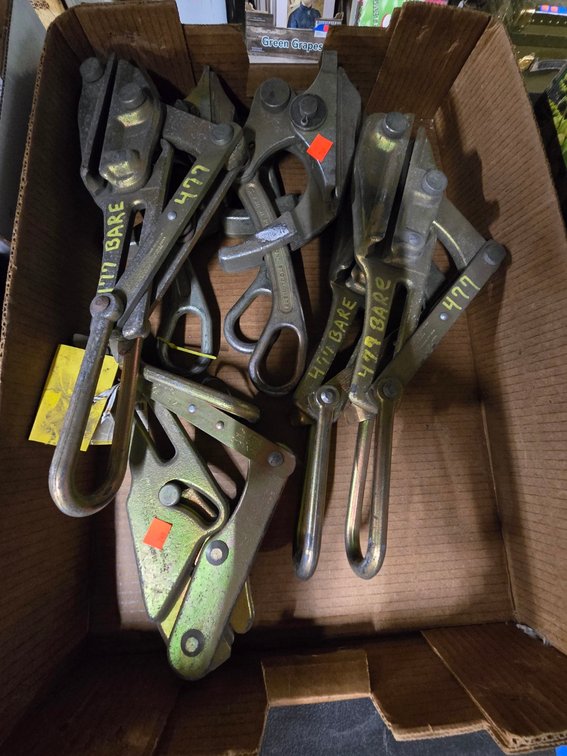 Tray of Various Size Rope/Cable Clamps-Well Rm