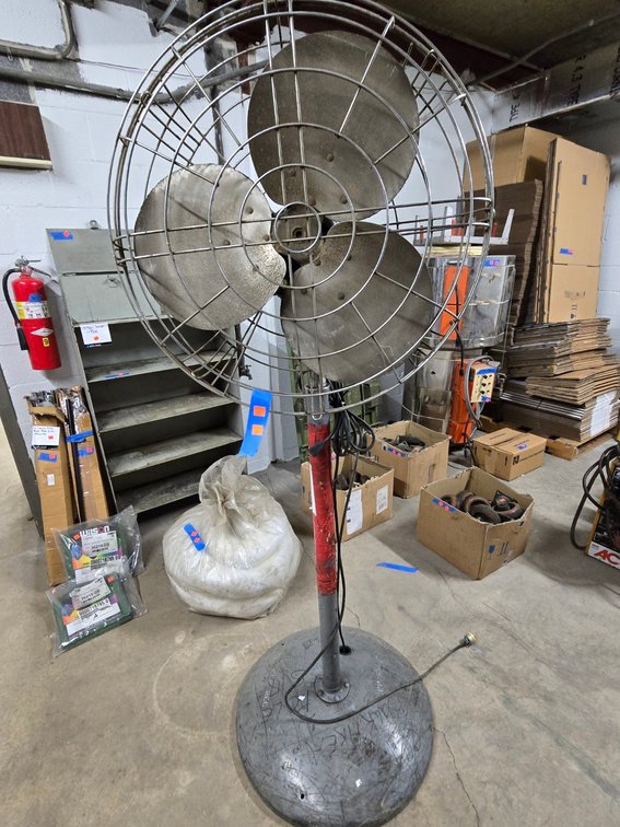 Large Industrial Pedestal Floor Fan, Works-Well Rm