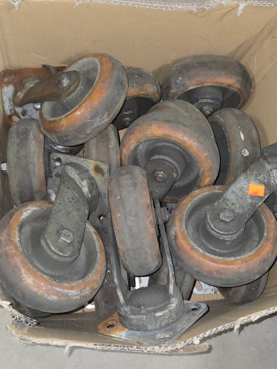Box of Heavy-Duty Swivel Casters-Well Rm