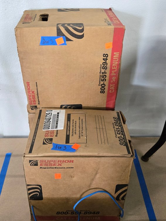 (3) Boxes Networking Cable  - Garage