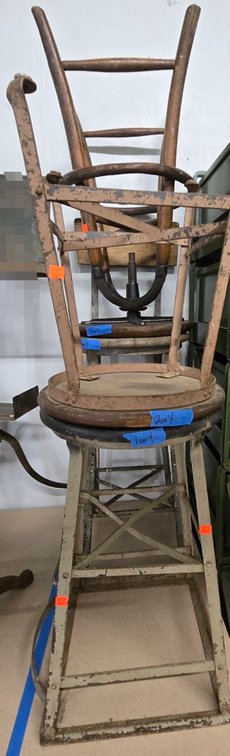 (4) Assorted Antique Stools - Garage