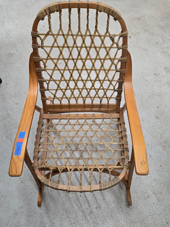 Vintage SnoCraft Snowshoe Rocking Chair - Garage