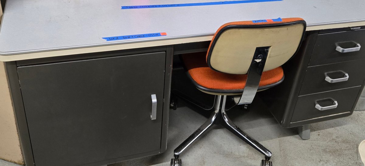 MCM Desk w/ Orange Chair - Garage