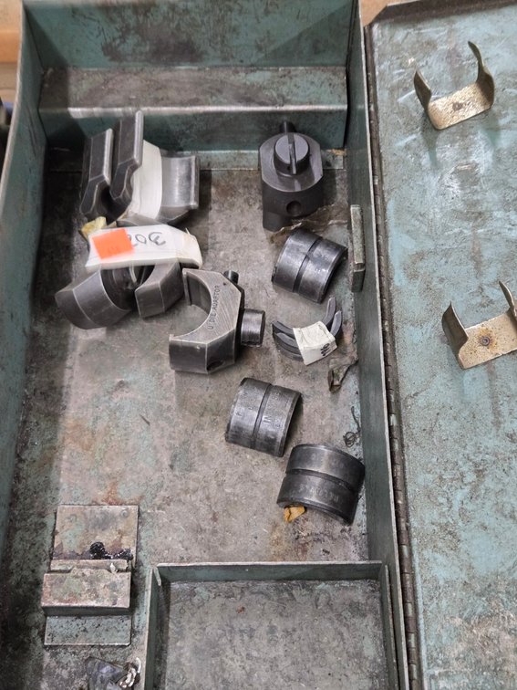 Metal Box w/Burndy Hydraulic Crimping Dies-Cen Rm