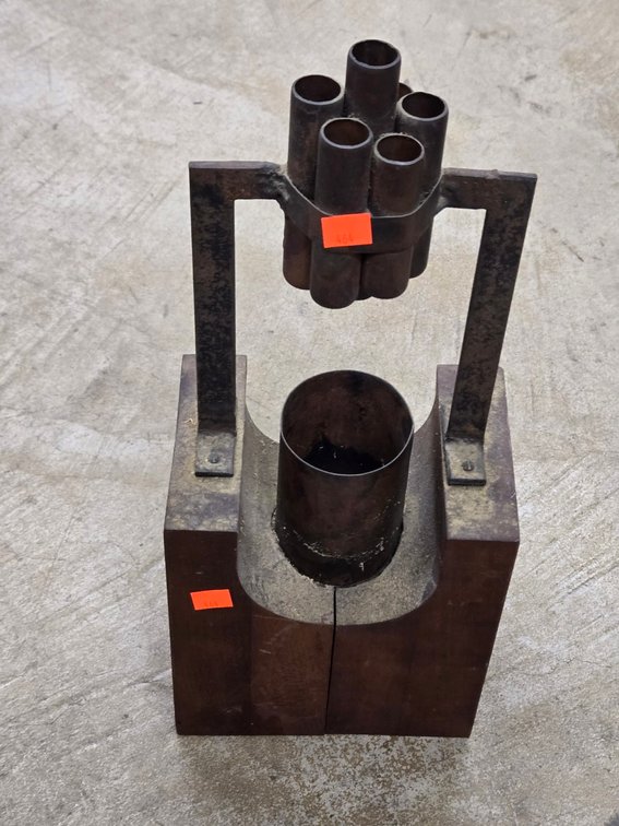 Hand-Made Wooden Base w/ Copper Tubes-Cen Rm