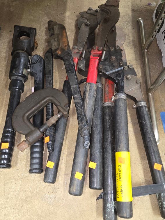 Lot of Asst'd Ratcheting Cable Cutters-Central Room