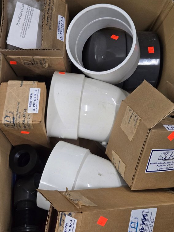 Box Water Filters, Pre-Filters PVC Pipe Elbows/Caps-Central Rm