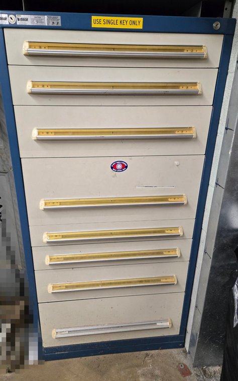 Stanley Vidmar 8-Drawer Heavy Duty Storage Cabinet-Outside Tool Rm