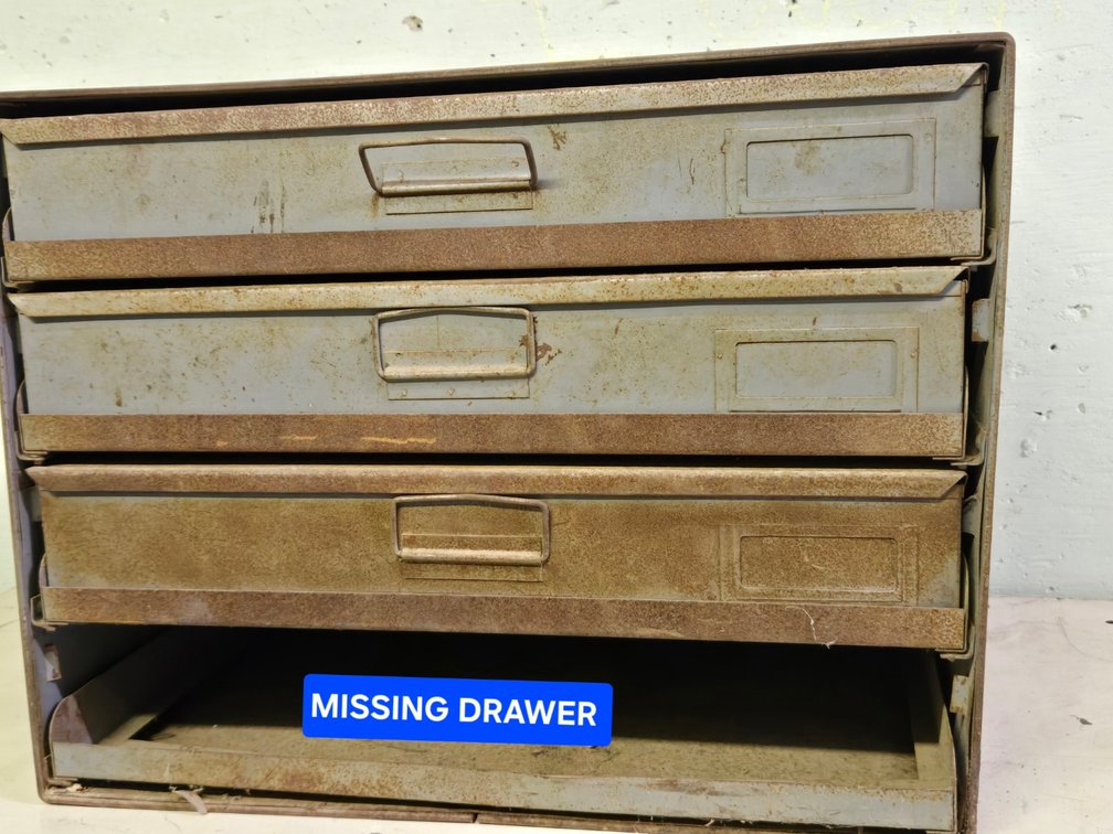 Vtg Lawson 3-Drawer Bolt Bins/Storage-Central Rm