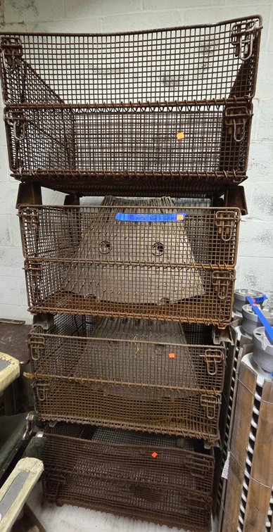 (4) Stacking Steel Wire Bins w/ Contents-Central Rm (By Scrap Wood Lot)