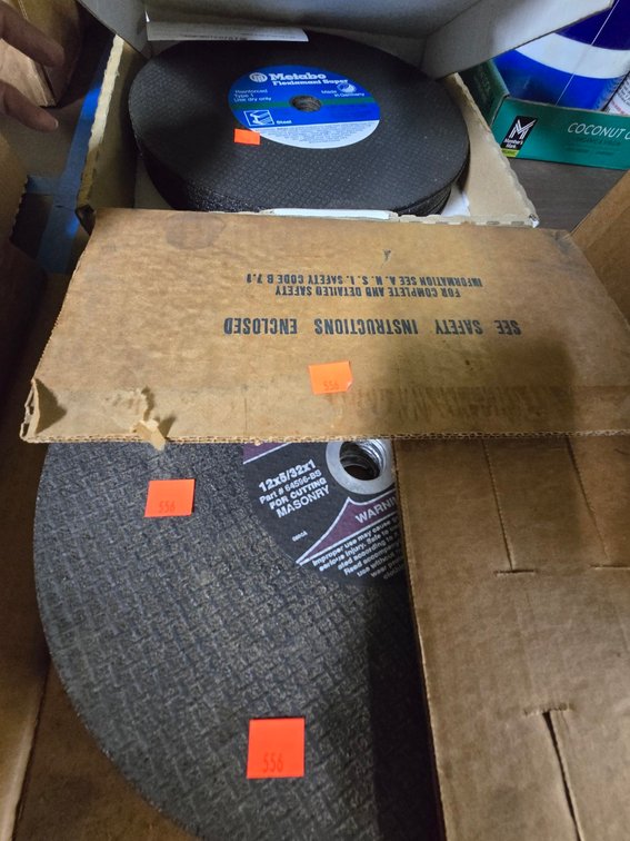 (2) Boxes Masonry Cut-Off Wheels-Cntral Room