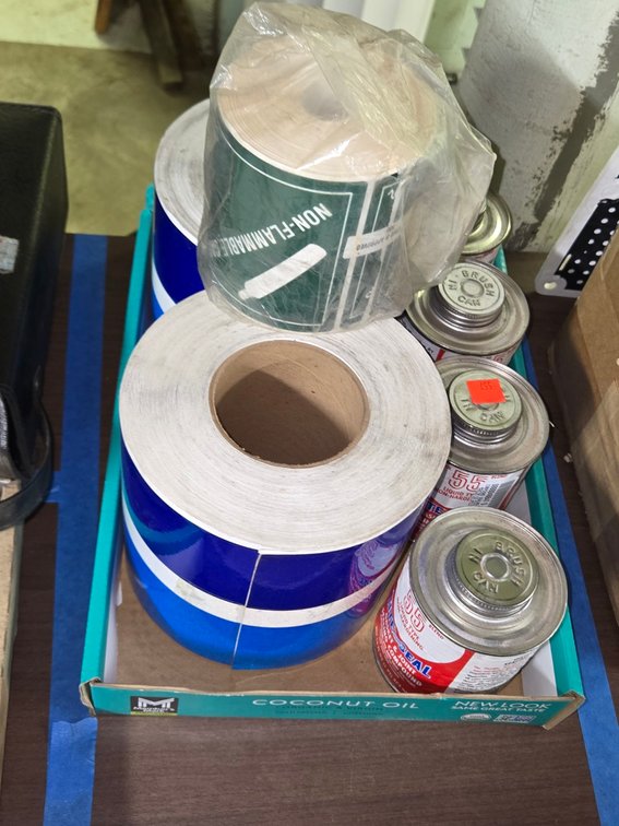 Lot Joint Gasket Liquid & (2) Rolls PPL Fluorescent Marking Tape-Central Room