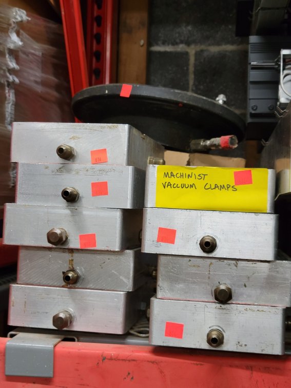 Machinist Vacuum Clamps, Antq. Meters - Cent Rm