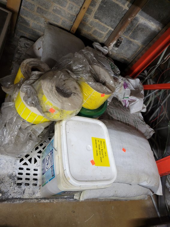 Partial Skid Bags & Bucket Terrazzo Stone-Cent Rm