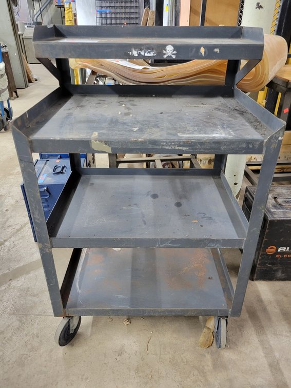 Vtg. Metal Industrial Wheeled Cart-Central Room