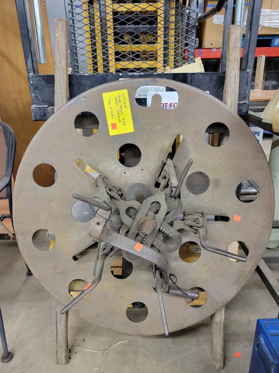 Antq. 3-Person Wire Wheel Machine Take-Up Wheel-Central Room