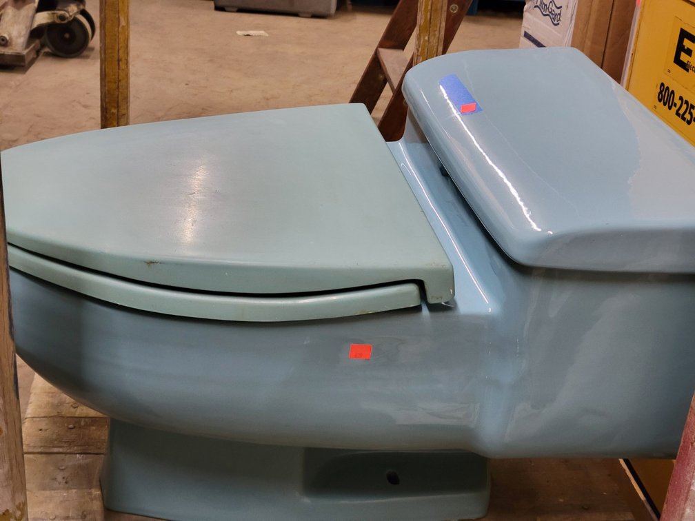 Vtg. Blue American-Standard Toilet - Central Room