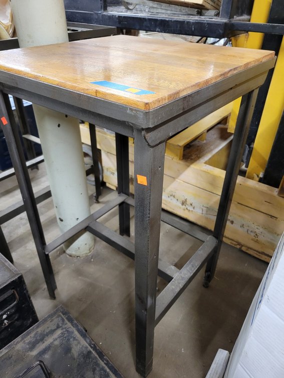 Indus Work Table, Steel Base, Wood Top - Cent Rm