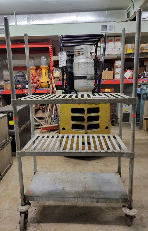 4-Wheel, 3-Shelf Indust Galvanized Cart-Cent Rm