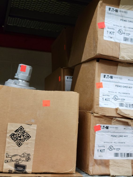 Lot = (7) Boxes: (1) Box Eaton Lighting Fixtures for Hazardous Locations-Central Room