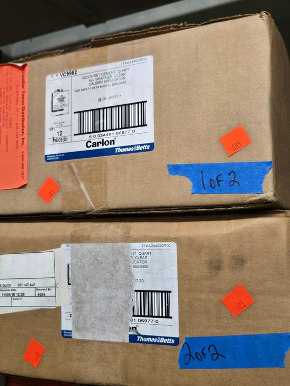 (2) Boxes Carlon Quick-Set Cement-Central Room