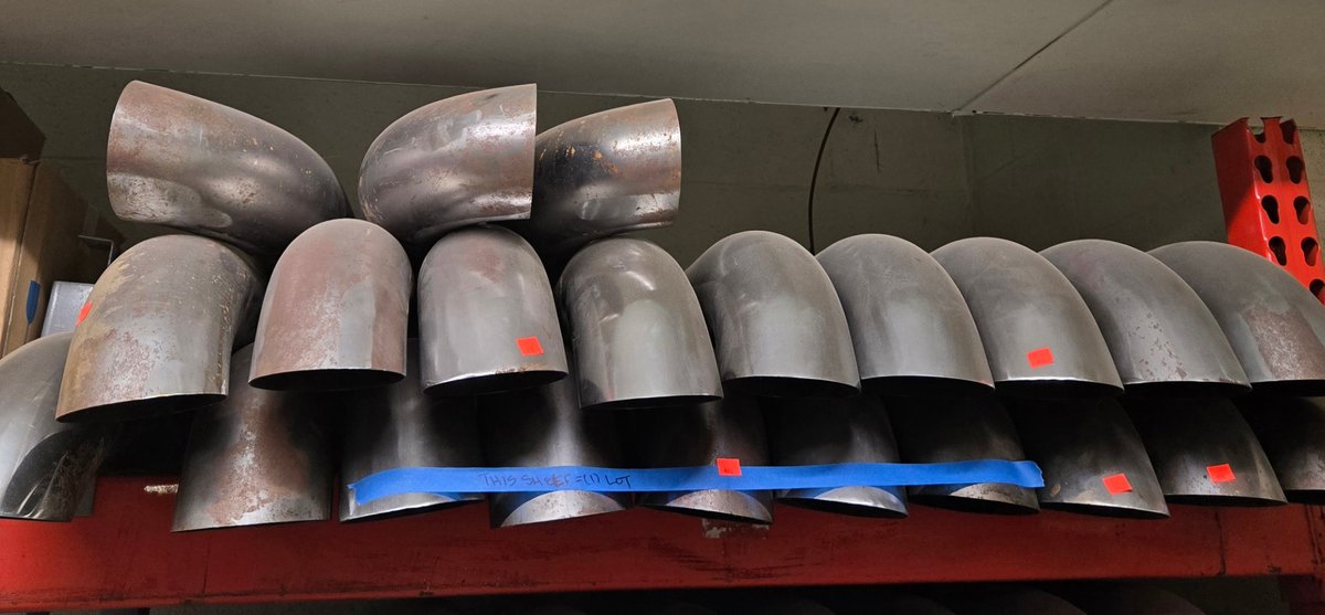 (1) Shelf of Mack Truck Exhaust Pipes-Central Room