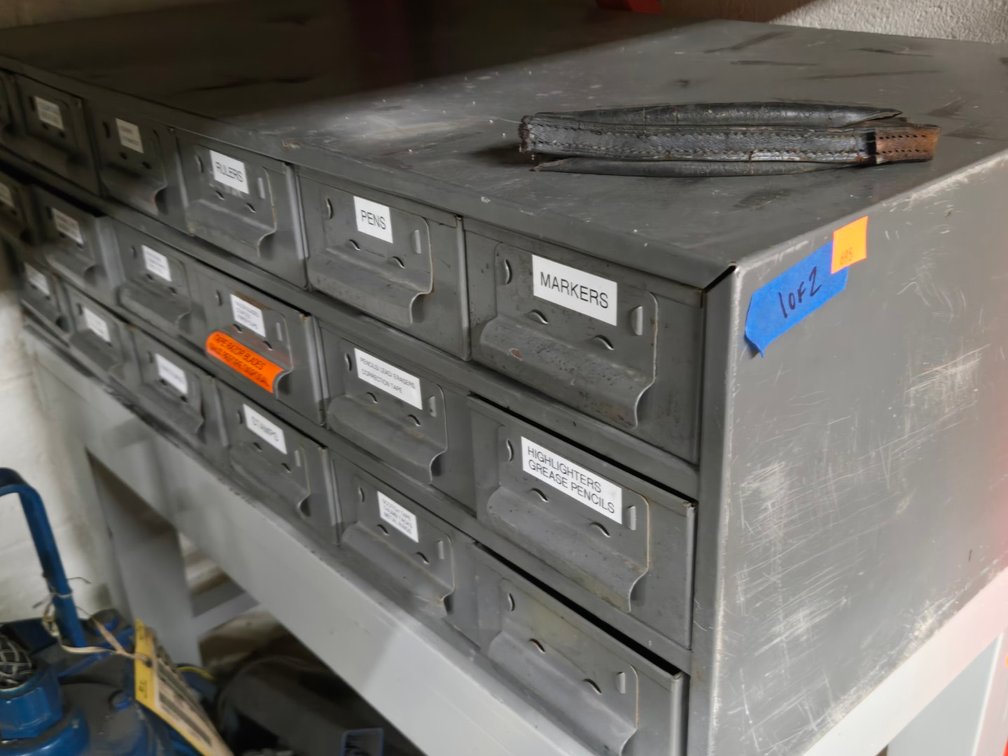 Hardware Bin on Stand-Central Room