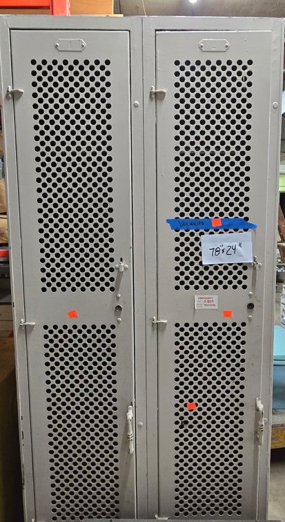 Set of Metal Lockers, Painted White-Central Room
