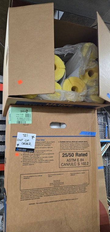 (3) Boxes Micro-Lok Fiberglass Pipe Insulation-Central Room