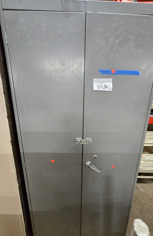 2-Door Metal Storage Cabinet, Grey-Central Room