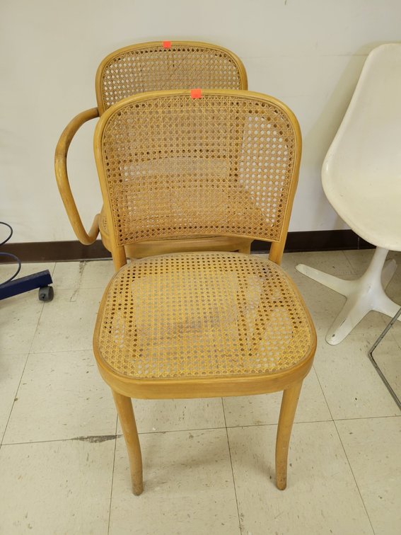 (2) Bentwood Chairs with Caned Seats-Upstairs