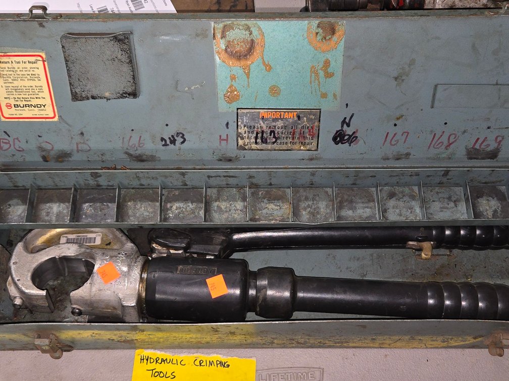 Burndy Hand Crimper in Metal Box-Well Room