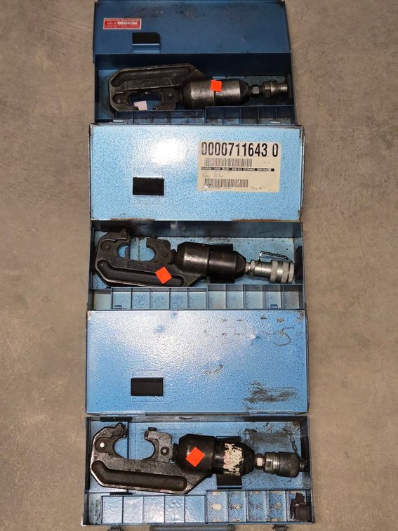 (3) Sm. Hydr. Burndy Crimpers-All Have Dies-Well Rm