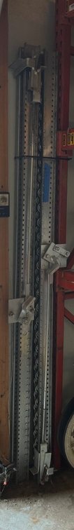 Conveyor Rollers, 91"L-Standing Next to Gar Door