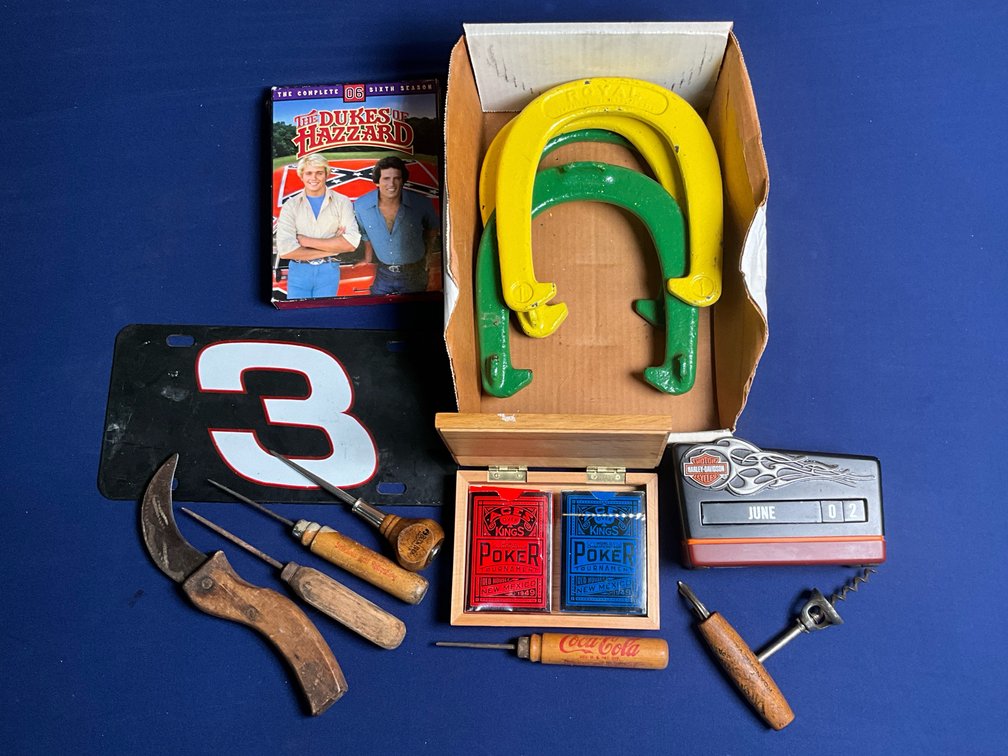 Advertising Awls/ Harley Calendar/ Horseshoes/ DVD/ Cards