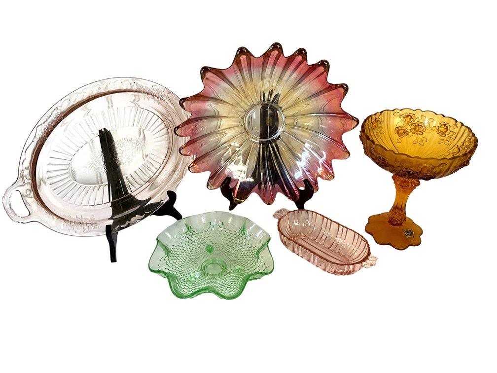 Five-Piece Decorative Colored Glass Serving Collection