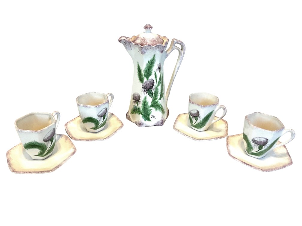 Hand Thistle Porcelain Chocolate Set