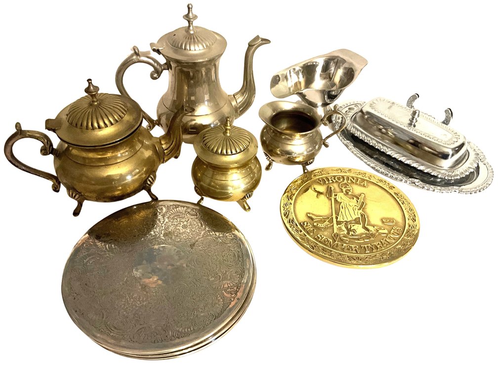 Silver & Gold-Tone Tea and Serving Collection