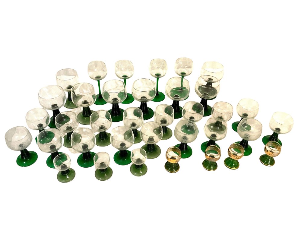 Green-Stemmed Glassware Collection