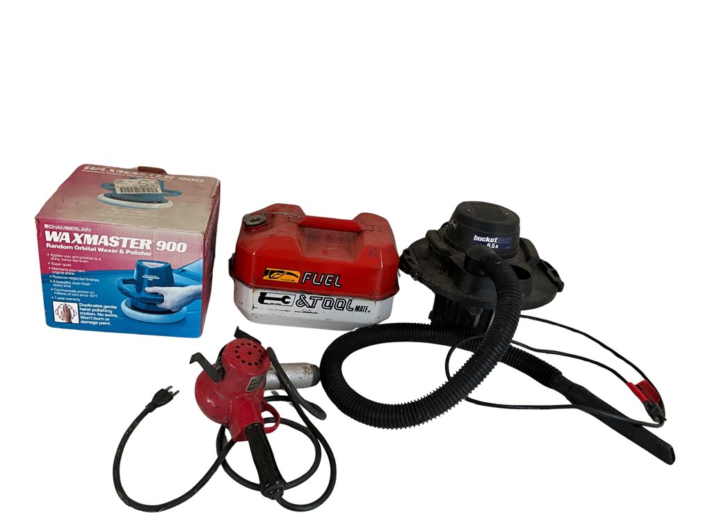 Shop Tools, Fuel Can & Bucket Vacuum